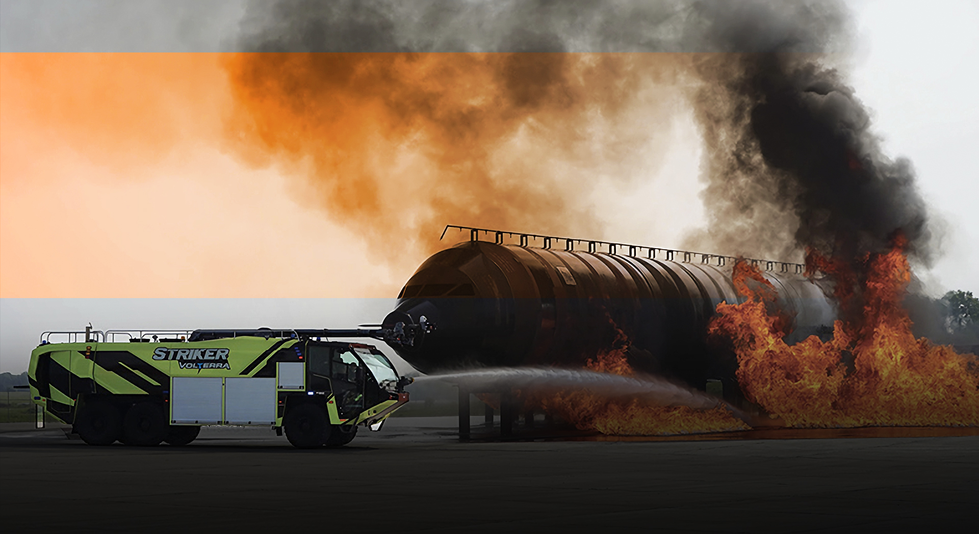 Banner, Imagen de un camion apagando el fuego